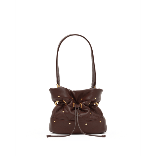 GIANNA SML - Quilted Espresso/Brushed Gold
