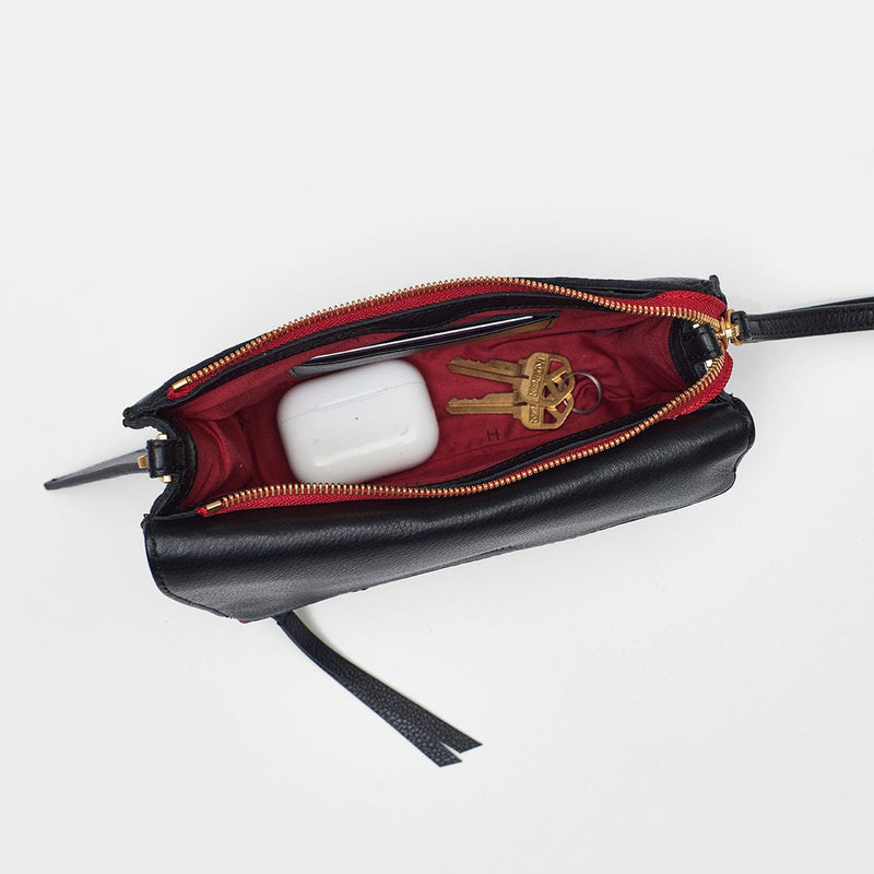 CURTIS - Black/Brushed Gold Red Zip-Hammitt-Renee Taylor Gallery