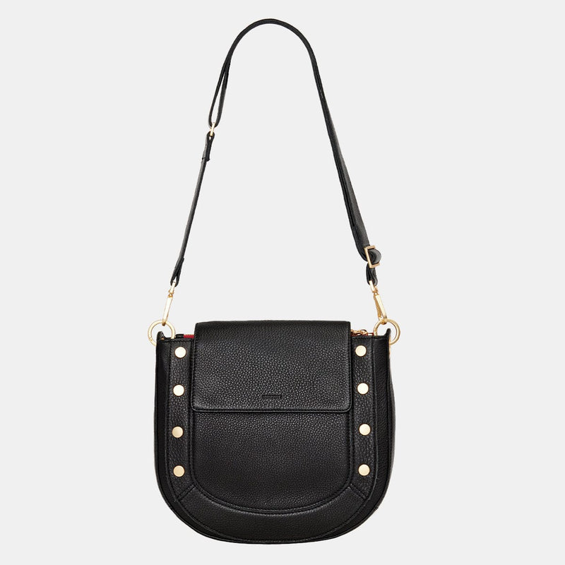 KAYCE SADDLE LRG - Black/Brushed Gold/Red Zip-Hammitt-Renee Taylor Gallery