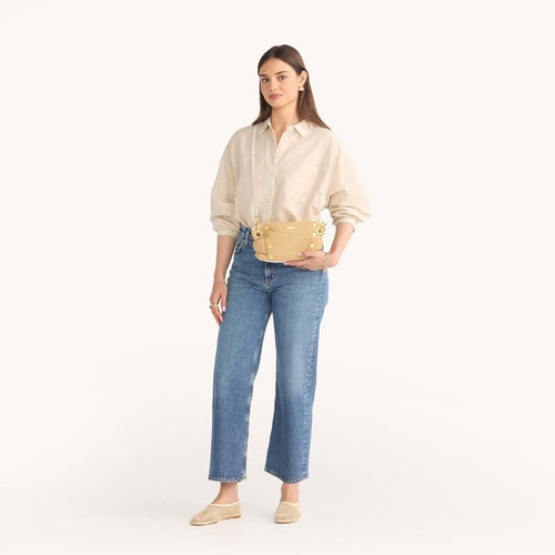 DANIEL CROSSBODY CLUTCH SML - Calla Lily White Raffia/Brushed Gold-Hammitt-Renee Taylor Gallery
