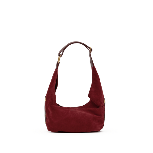 TOM ZIP MED - Cherrywood Suede/Brushed Gold