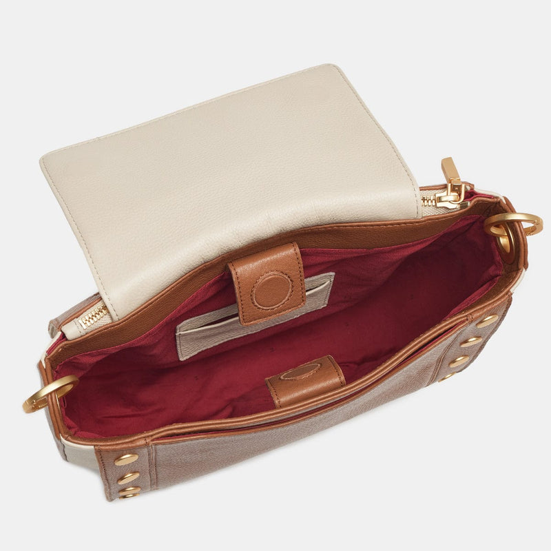 KAYCE SADDLE LRG - Cafe Au Lait/Brushed Gold-Hammitt-Renee Taylor Gallery