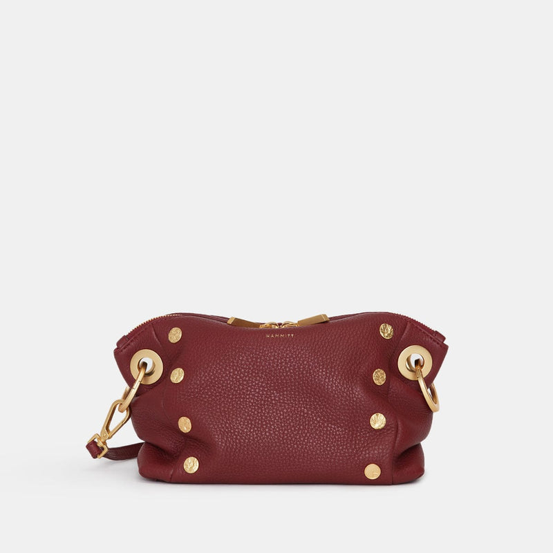 DANIEL CROSSBODY CLUTCH SML - Pomodoro Red/Brushed Gold Hammered-Hammitt-Renee Taylor Gallery