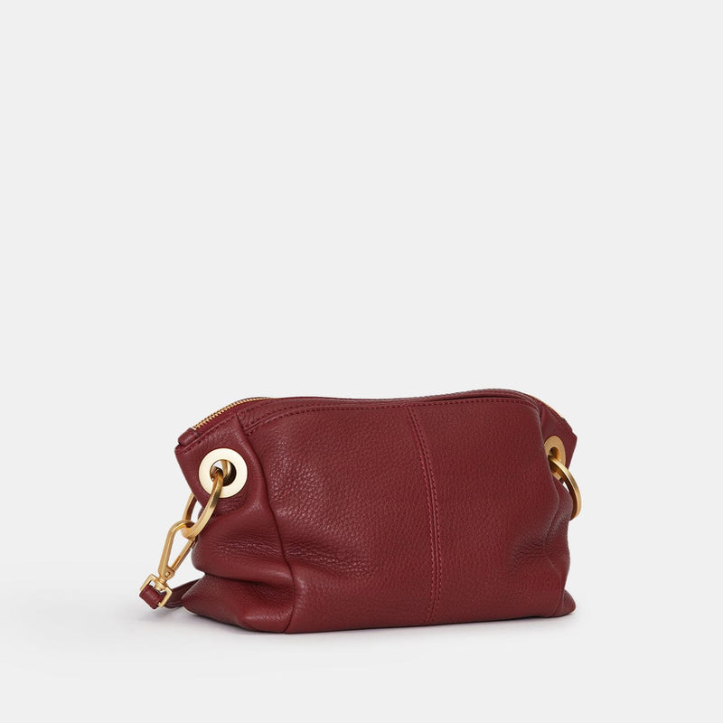 DANIEL CROSSBODY CLUTCH SML - Pomodoro Red/Brushed Gold Hammered-Hammitt-Renee Taylor Gallery