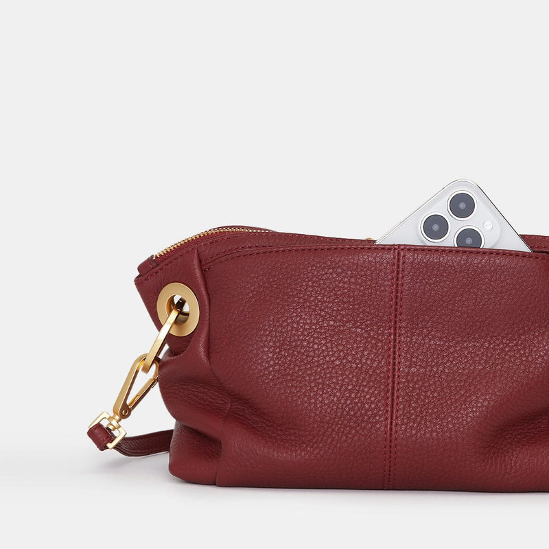 DANIEL CROSSBODY CLUTCH SML - Pomodoro Red/Brushed Gold Hammered-Hammitt-Renee Taylor Gallery