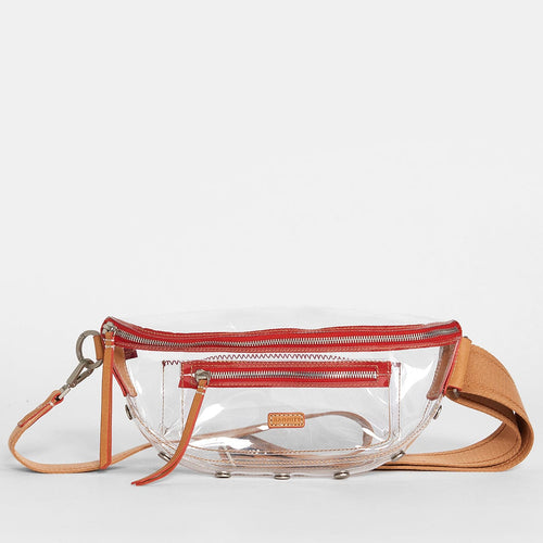 CHARLES CROSSBODY CLEAR - Croissant Tan/Brushed Silver-Hammitt-Renee Taylor Gallery