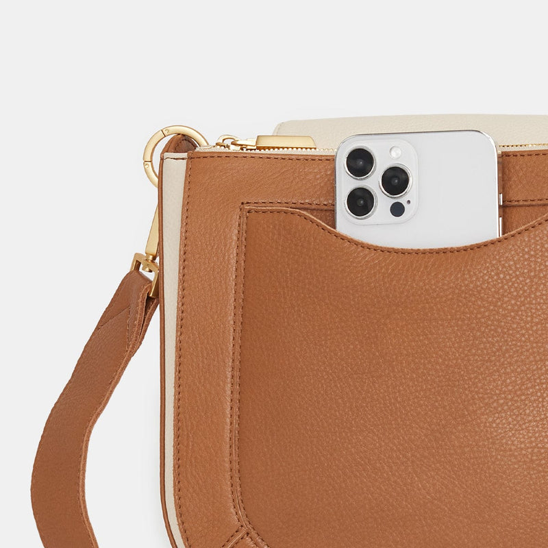 KAYCE SADDLE LRG - Cafe Au Lait/Brushed Gold-Hammitt-Renee Taylor Gallery