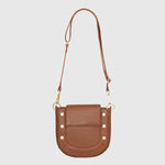 Kayce Medium Saddle Bag - Kayce Mahogany Pebble BG-Hammitt-Renee Taylor Gallery