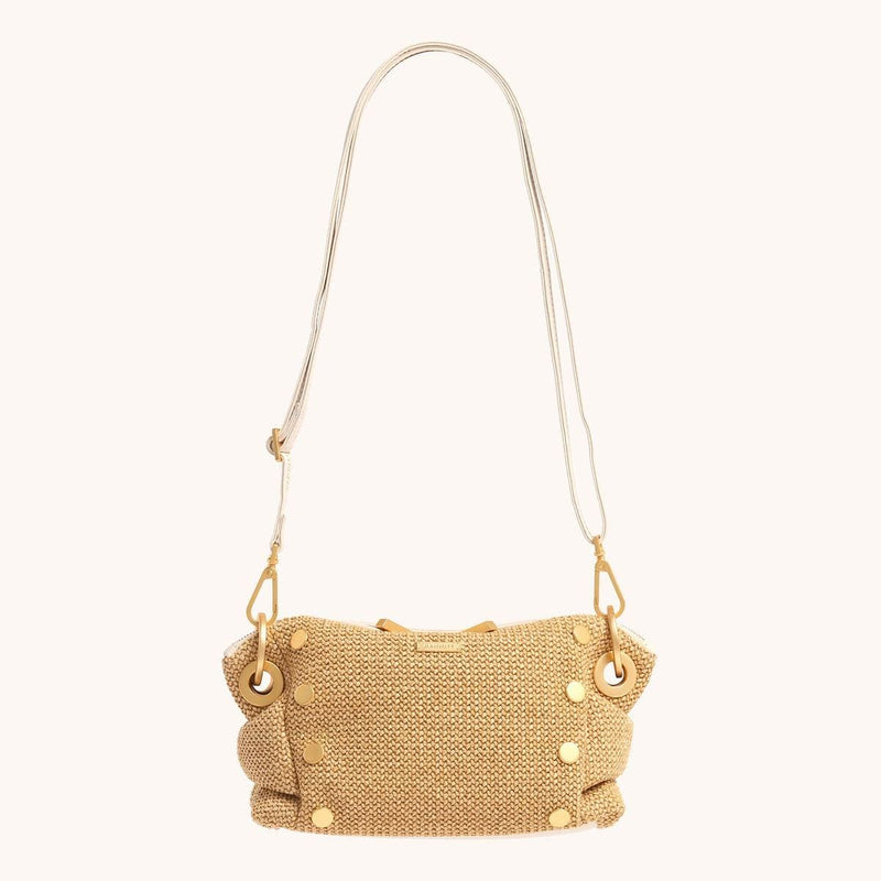 DANIEL CROSSBODY CLUTCH SML - Calla Lily White Raffia/Brushed Gold-Hammitt-Renee Taylor Gallery