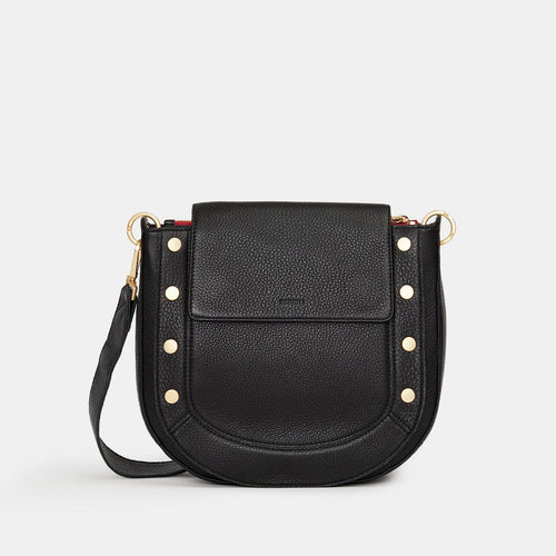 KAYCE SADDLE LRG - Black/Brushed Gold/Red Zip-Hammitt-Renee Taylor Gallery
