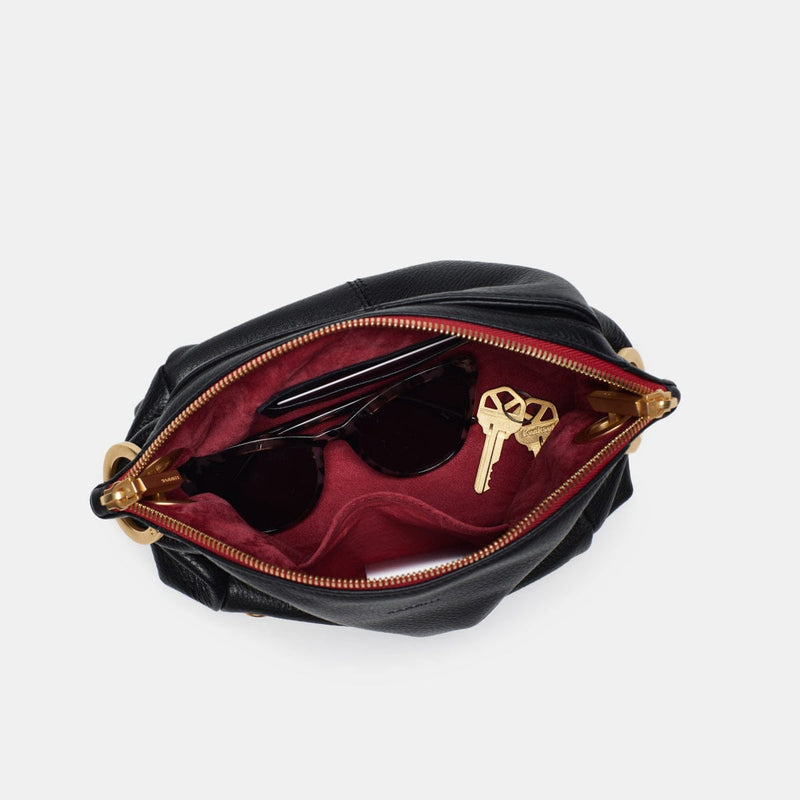 DANIEL CROSSBODY CLUTCH SML - Black/Brushed Gold Red Zip-Hammitt-Renee Taylor Gallery