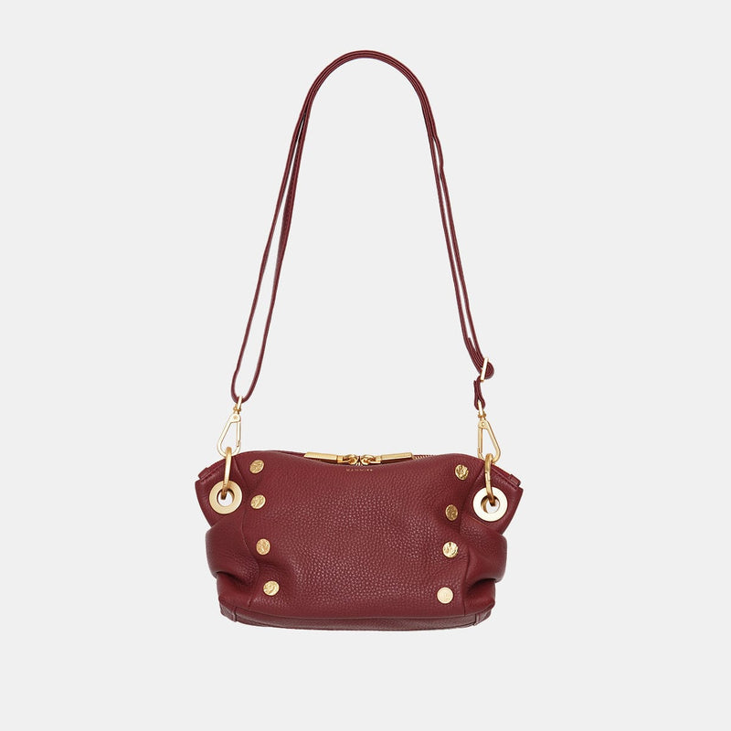 DANIEL CROSSBODY CLUTCH SML - Pomodoro Red/Brushed Gold Hammered-Hammitt-Renee Taylor Gallery