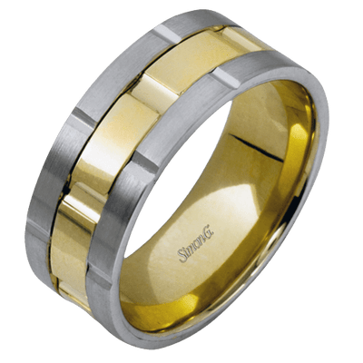 14K White & Yellow Gold Men's Band - LG100-Simon G.-Renee Taylor Gallery