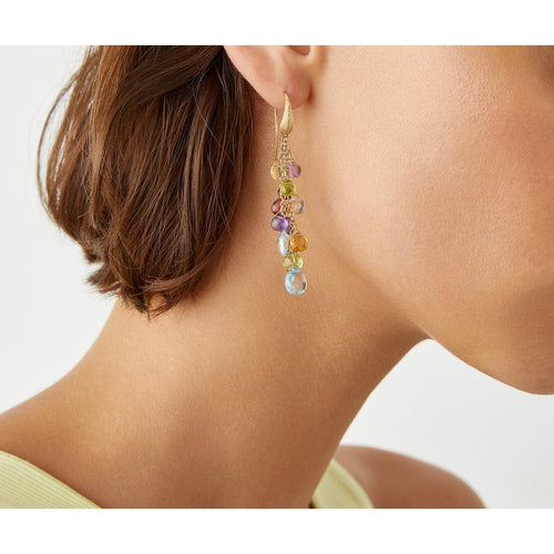 18K Yellow Gold Paradise Multi Strand and Stone Earrings - OB1753-A MIX01T Y 02-Marco Bicego-Renee Taylor Gallery