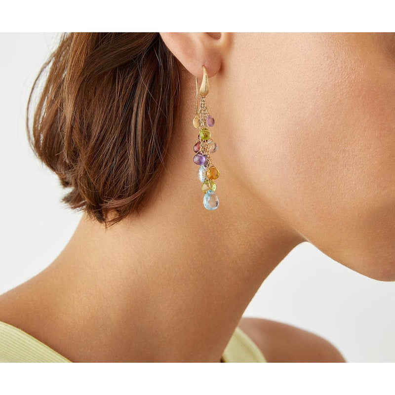 18K Yellow Gold Paradise Multi Strand and Stone Earrings - OB1753-A MIX01T Y 02-Marco Bicego-Renee Taylor Gallery