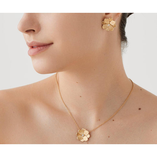 18K Lunaria Diamond Small Petali Necklace - CB2434 B Y 02-Marco Bicego-Renee Taylor Gallery