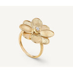 Petali 18K Yellow Gold Flower Ring with Diamond Center - AB605 B Y 02-Marco Bicego-Renee Taylor Gallery