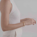 Crescent Stone Bangle - Jade Green