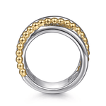 925 Sterling Silver & 14K Yellow Gold Criss-Cross Ring - LR52133MZJJJ-Gabriel & Co.-Renee Taylor Gallery