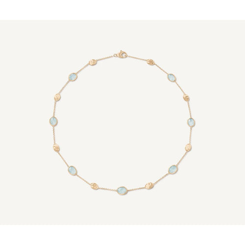 18K Siviglia Aquamarine Station Necklace - CB1874-E AQ01 Y 02-Marco Bicego-Renee Taylor Gallery