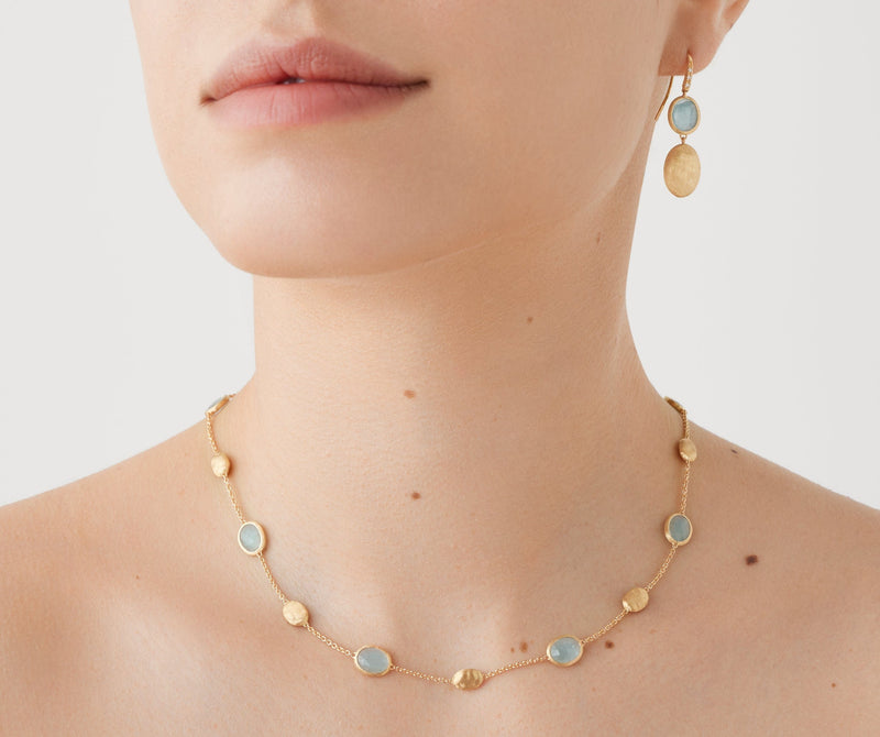 18K Siviglia Aquamarine Station Necklace - CB1874-E AQ01 Y 02-Marco Bicego-Renee Taylor Gallery