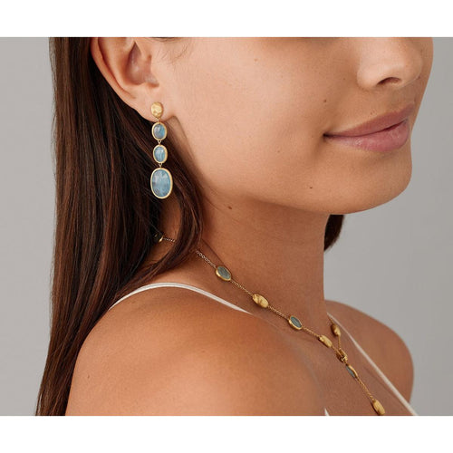 18K Siviglia Aquamarine Four Drop Earrings - OB1477 AQ01 Y 02-Marco Bicego-Renee Taylor Gallery