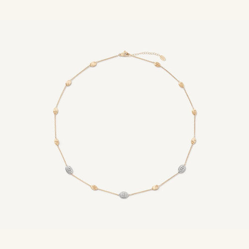 18K Yellow Gold & Diamond Bean Necklace - CB1838-E B YW Q6-Marco Bicego-Renee Taylor Gallery