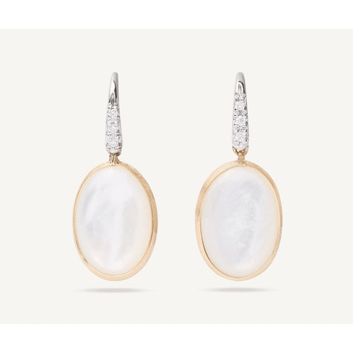 18K Siviglia Diamond & Mother of Pearl Earrings - OB1799-AB MPW YW Q6-Marco Bicego-Renee Taylor Gallery