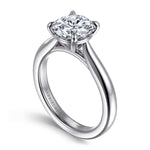 14K White Gold Round Solitaire Diamond Engagement Ring Mount - ER17023R8W4JJJ-Gabriel & Co.-Renee Taylor Gallery