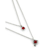 Sterling Silver Plated Pendant with Double Chain and Hearts with Red Crystal - COL2002ROJMTL0U-UNO de 50-Renee Taylor Gallery