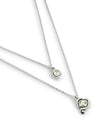 Sterling Silver Plated Pendant with Double Chain and Hearts with Clear Crystal - COL2002CRSMTL0U-UNO de 50-Renee Taylor Gallery