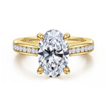 14K Yellow Gold Oval Channel Set Cathedral Diamond Engagement Ring Mount - ER16993O12Y44JJ-Gabriel & Co.-Renee Taylor Gallery