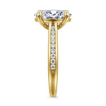 14K Yellow Gold Oval Channel Set Cathedral Diamond Engagement Ring Mount - ER16993O12Y44JJ-Gabriel & Co.-Renee Taylor Gallery