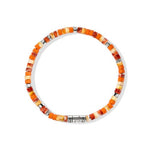 Heishi Silver Bracelet with 4mm Orange and Red Spiny Oyster Shell Beads, and Orange Enamel Beads - BUS290071OROYSXUL-John Hardy-Renee Taylor Gallery