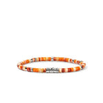Heishi Silver Bracelet with 4mm Orange and Red Spiny Oyster Shell Beads, and Orange Enamel Beads - BUS290071OROYSXUL-John Hardy-Renee Taylor Gallery