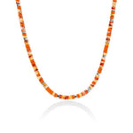 Heishi Silver Red and Orange Spiny Oyster Shell Necklace 22in - NMS290101OROYSX-John Hardy-Renee Taylor Gallery
