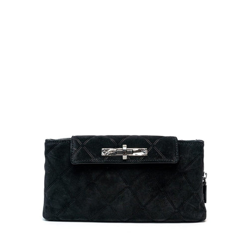 CHARLOTTE SML - Noir Diamond Suede/Gunmetal-Hammitt-Renee Taylor Gallery