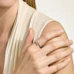 Naga Silver Diamond Pave (0.11ct) Single Row Ring - RBP604022DI-John Hardy-Renee Taylor Gallery