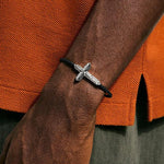 Icon 50 Bracelet, Sterling Silver, Leather, 3mm - BU97219BL-John Hardy-Renee Taylor Gallery
