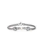 Naga Silver Station Bracelet with Freshwater Pearl & Blue Sapphire - BUS603941BSPX-John Hardy-Renee Taylor Gallery
