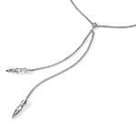 Naga Silver Diamond Pave (0.03ct) Y Necklace with 1.5mm Rolo Chain, Size 16-18 Adjustable and 88.5mm Drop - NBP604012DIX16-18-John Hardy-Renee Taylor Gallery