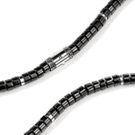 Heishi Silver Necklace with 6mm Treated Black Onyx Beads - NMS290141BONX22-John Hardy-Renee Taylor Gallery