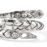 Naga Silver Diamond Pave (0.11ct) Double Row Ring - RBP604032DI-John Hardy-Renee Taylor Gallery