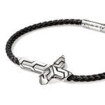 Icon 50 Bracelet, Sterling Silver, Leather, 3mm - BU97219BL-John Hardy-Renee Taylor Gallery