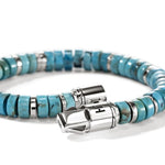 Heishi Silver Bracelet with Treated Turquoise - BUS290131TQX-John Hardy-Renee Taylor Gallery