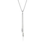 Naga Silver Diamond Pave (0.03ct) Y Necklace with 1.5mm Rolo Chain, Size 16-18 Adjustable and 88.5mm Drop - NBP604012DIX16-18-John Hardy-Renee Taylor Gallery