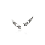 Naga Silver Diamond Pave (0.11ct) Stud Earrings - EBP603992DI-John Hardy-Renee Taylor Gallery