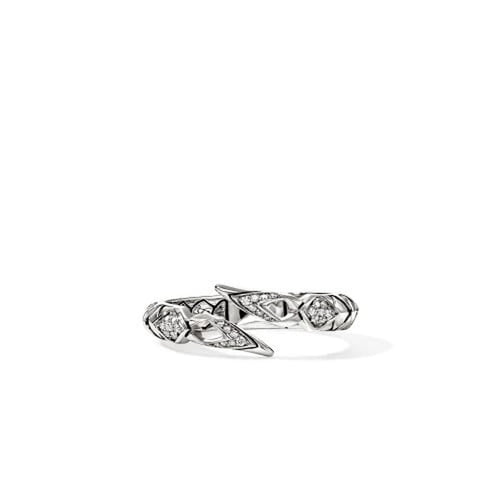Naga Silver Diamond Pave (0.11ct) Single Row Ring - RBP604022DI-John Hardy-Renee Taylor Gallery
