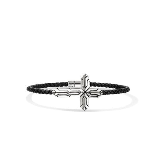 Icon 50 Bracelet, Sterling Silver, Leather, 3mm - BU97219BL-John Hardy-Renee Taylor Gallery