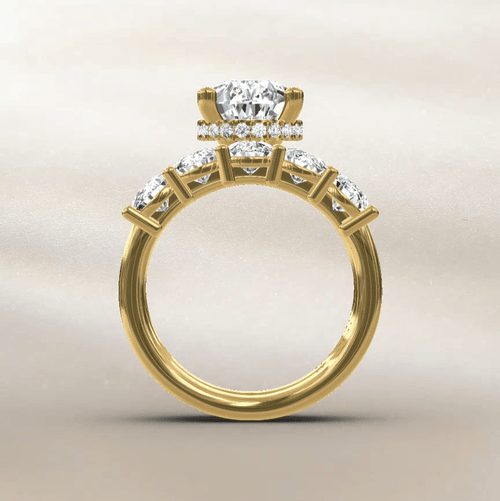 Custom Bridal Set – 3.10 ct Pear-Shaped Lab-Grown Diamond Center in 14K Yellow Gold - SODW0035847-04-Renee Taylor Gallery-Renee Taylor Gallery